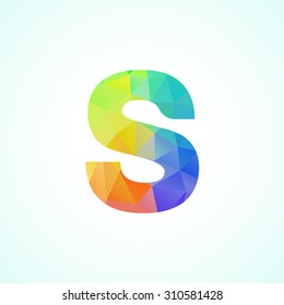 letter triangular vibrant color icon logo s