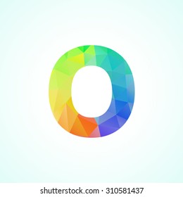 letter triangular vibrant color icon logo o