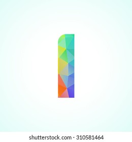 letter triangular vibrant color icon logo i