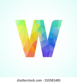 letter triangular vibrant color icon logo w