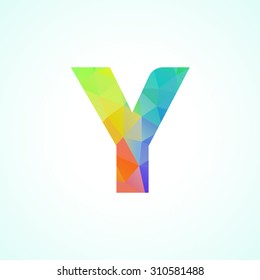 letter triangular vibrant color icon logo y