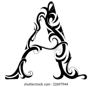 Letter A in tribal art