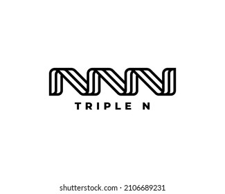 Letter Triple N Logo Concept Vector Illustration