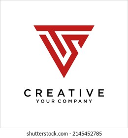 Plantilla de diseño de logotipo de icono TS de carta