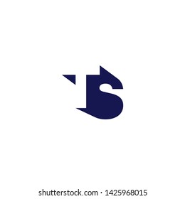 Letter TS line logo design. Linear creative minimal monochrome monogram symbol. Universal elegant vector sign design. Premium business logotype. Graphic alphabet symbol for corporate business identity