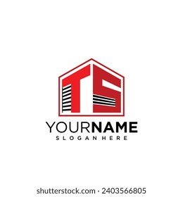 Letter TS for self storage logo design template. Vector illustration