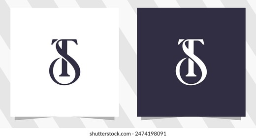 letter ts st logo design vector