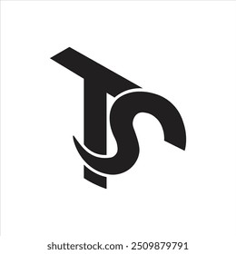 Letra Ts o St forma única moderna marca logo idea de diseño