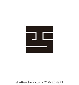 Letra TS Stripes Geométrica Simple Logo Vector 