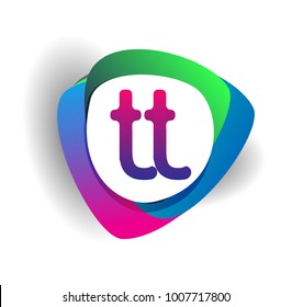 Letter Tt Logo Colorful Splash Background Stock Vector (Royalty Free ...