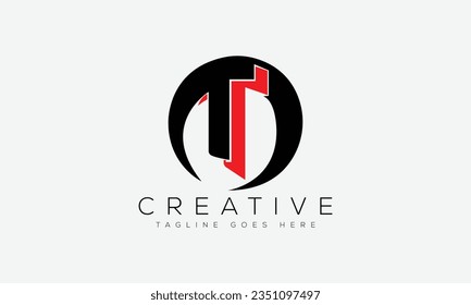 Ilustración vectorial de la plantilla de diseño del logotipo de la carta TT.