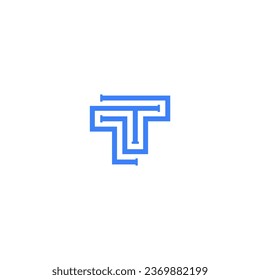 letter tt logo vector image