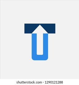 Letter TU formed Arrow