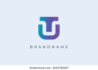 Modelo vetorial de design do logotipo da letra TU.