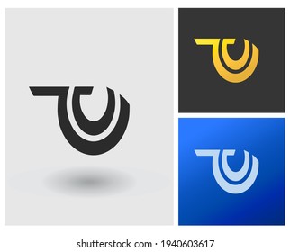 letter TU or TO monogram abstract logo modern elegant company identity template.