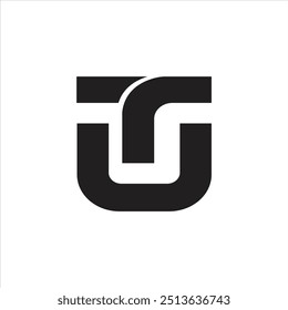 Letter Tu rectangle shape unique classical monogram with modern logo