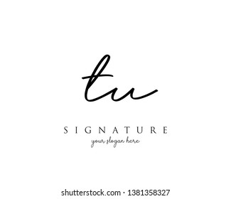 Letter TU Signature Logo Template - Vector