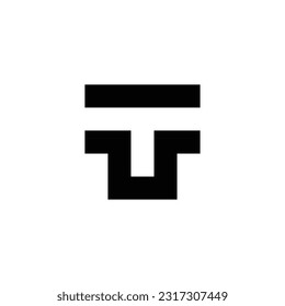 Letter TU square geometric symbol simple logo vector