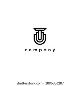 Buchstaben tu oder ut monogramm Vektorlogo.