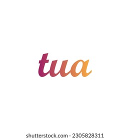 Letter tua connect geometric symbol simple logo vector