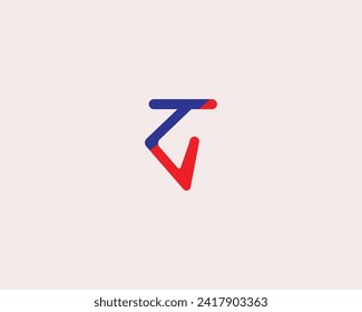 Plantilla de diseño de logotipo de TV por carta con cuadrado