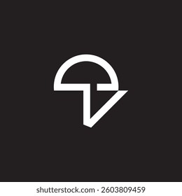 letter tv loop umbrella abstract simple logo vector 