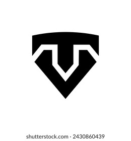 Letter Tv or Vt with lion head shape modern modern flat monogram logo