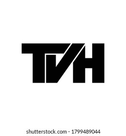 Letra TVH simple diseño de logotipo en monograma vector