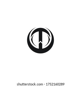 diseño de logotipo circular de TW carta