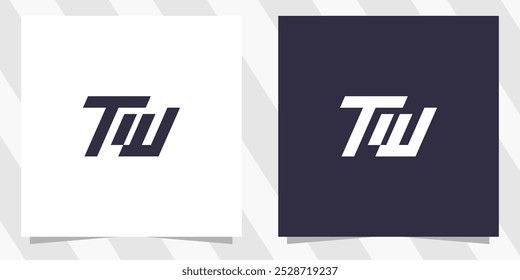 Letra tw wt logo diseño Vector