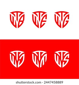 Conjunto de logotipos de letras TWE Shield.