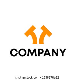 letter twin T initial shape vector logo