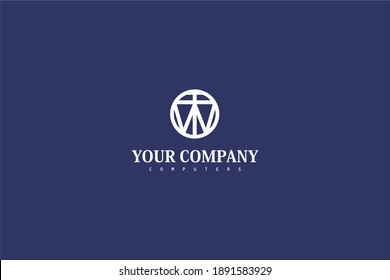 letter TWO Circle for Company logo and business branding identity