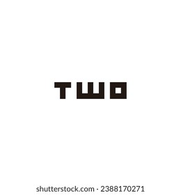 Letter TWO square geometric symbol simple logo vector