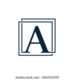 Buchstabe A mit zwei Quadraten Logo, Vektorgrafik-Design-Vorlage.