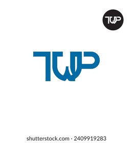Diseño del logotipo de monograma TWP de la carta