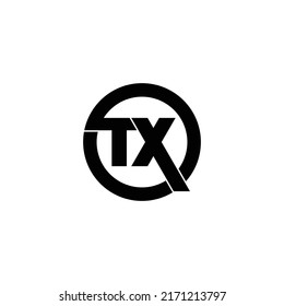 Letter TX circle logo design vector