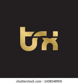 Letter tx linked lowercase logo design template elements. Gold letter Isolated on black  background. Suitable for business, consulting group company.