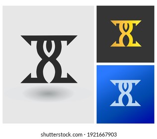 Letter TX TH initial logo mark design vector idea, Hourglass logo.