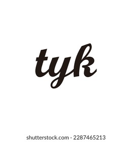 Letter tyk connect geometric symbol simple logo vector
