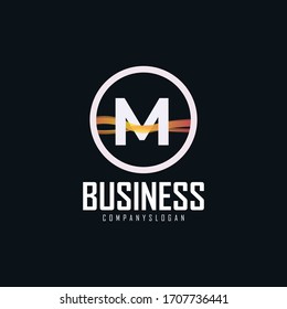 Letter Type "M" Logo Sign Symbol Icon. Logotype design for company branding.