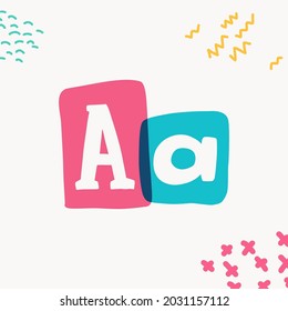 A letter typewriter-inspired logo with bold slab serif letters in colorful frames. Hand-drawn style font for cool lettering with multiply effects, sale stickers, or blog headlines.