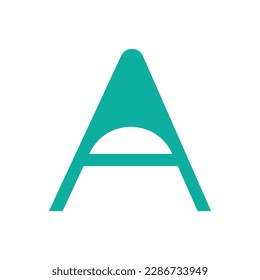Letter A typography logo design template element. Use for logo, symbol, sign, identity of the company. Blue letter A text t-shirt vector design on white background. 