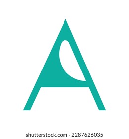 Letter A typography logo design template element. Use for logo, symbol, sign, identity of the company. Blue letter A text t-shirt vector design on white background. 