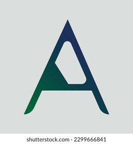 Letter A typography logo design template element. Use for logo, symbol, sign, and identity of the company. Gradient color letter A text t-shirt vector design on white background. 
