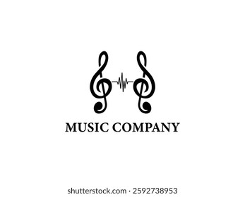 Letter typography music company logo vector