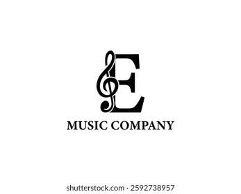 Letter typography music company logo vector