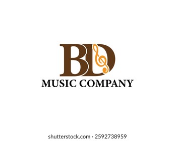 Letter typography music company logo vector