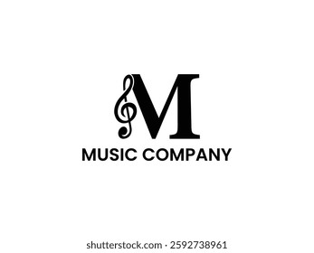 Letter typography music company logo vector