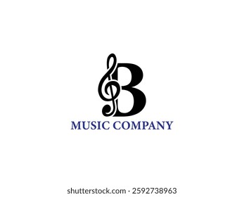 Letter typography music company logo vector